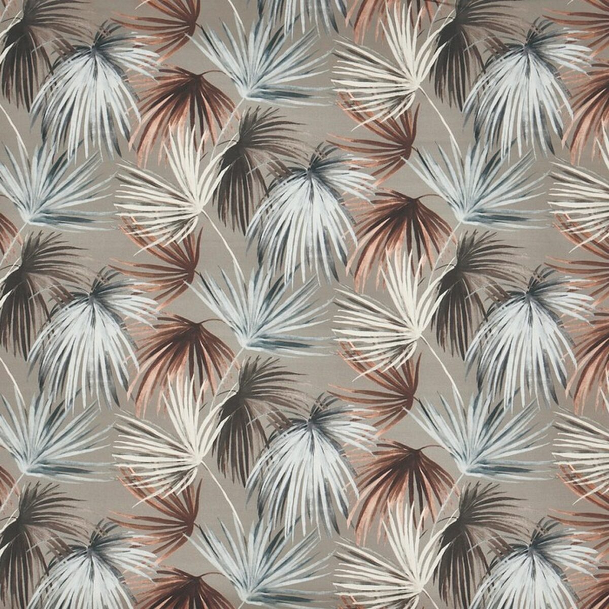black-grey botanical cotton fabric from Prestigious Textiles