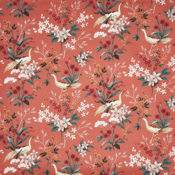 orange botanical cotton fabric from Prestigious Textiles