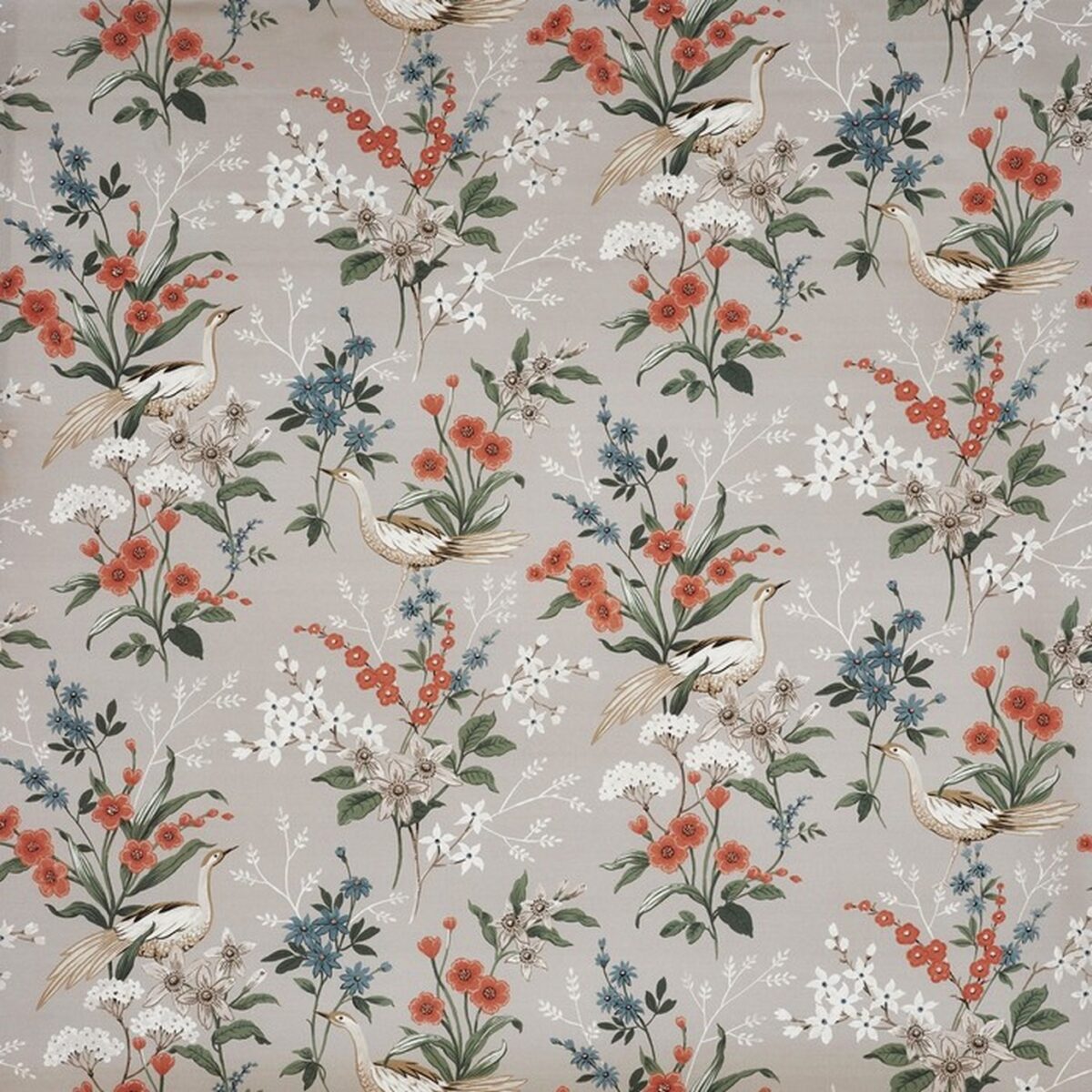 Jade Fabric - Umer by black-grey botanical cotton fabric from Prestigious Textiles