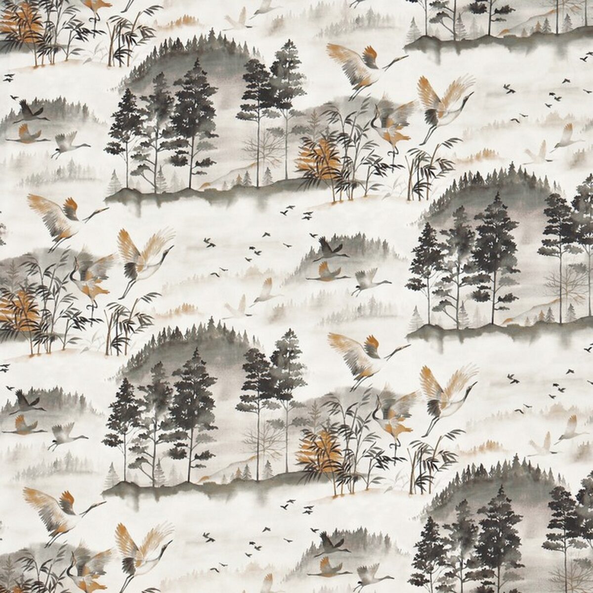 white botanical cotton fabric from Prestigious Textiles
