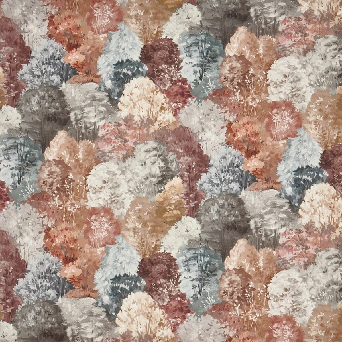 Mori Fabric - Umber by orange botanical cotton fabric from Prestigious Textiles