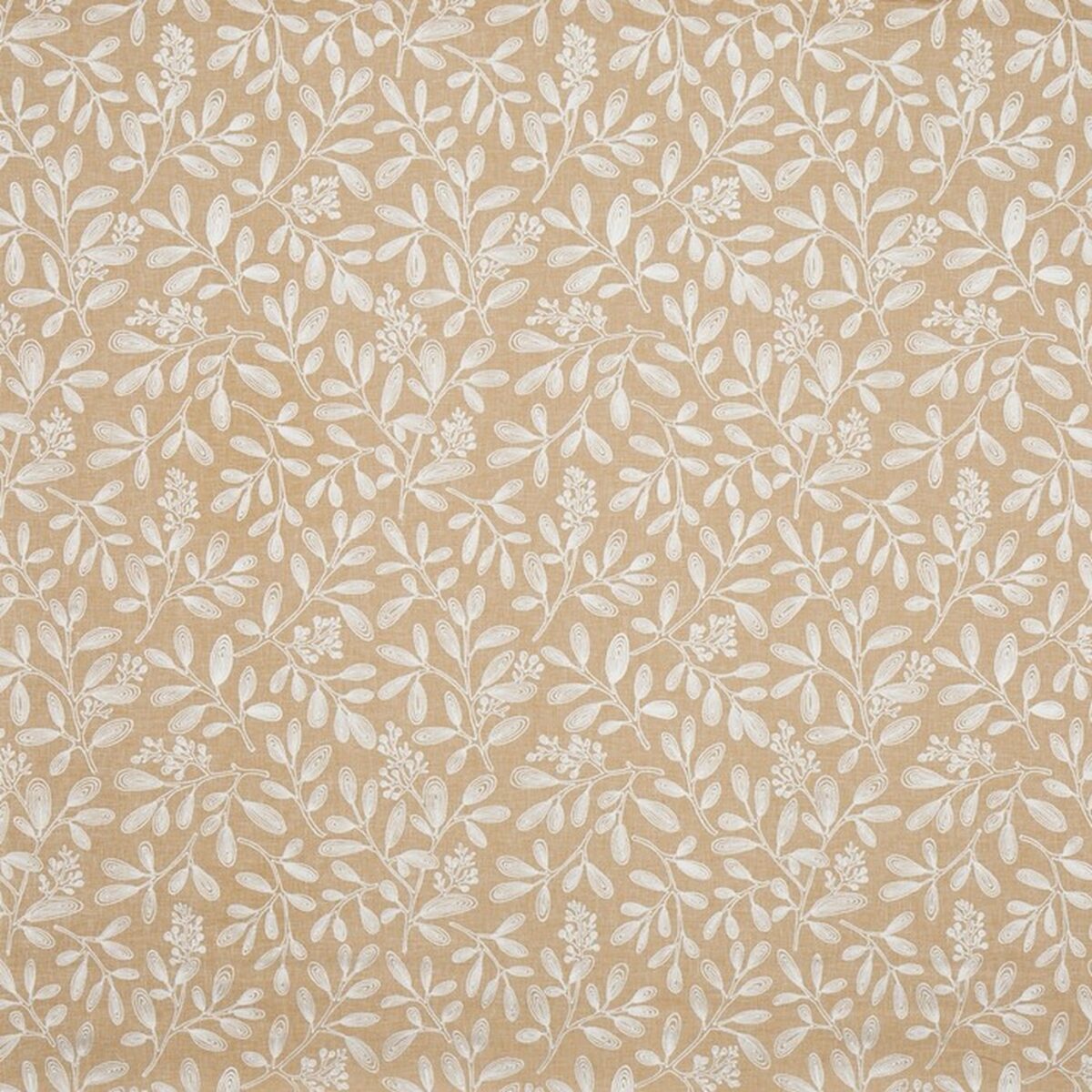 yellow botanical embroideried fabric from Prestigious Textiles