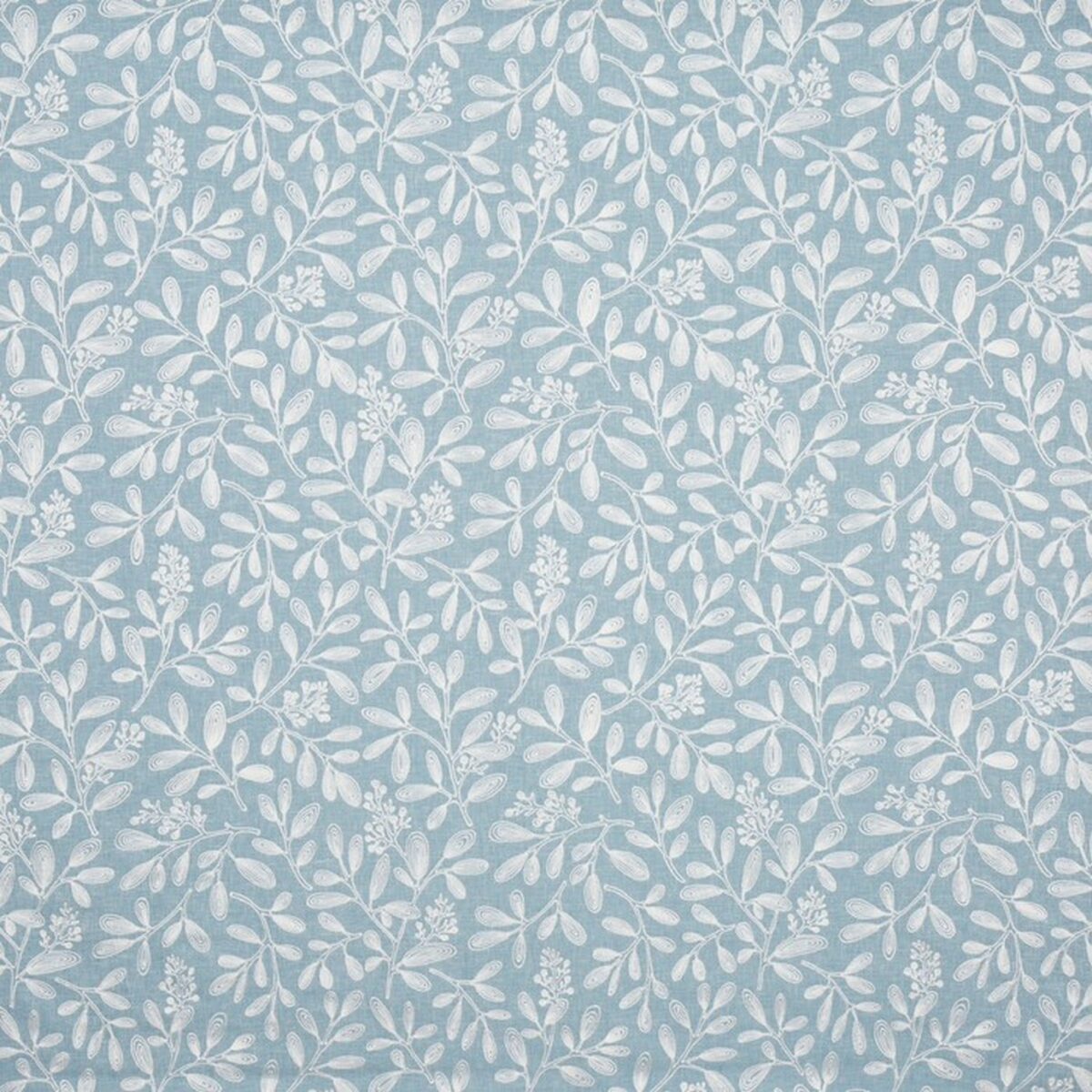 Charlotte Fabric - Sky by blue botanical embroideried fabric from Prestigious Textiles