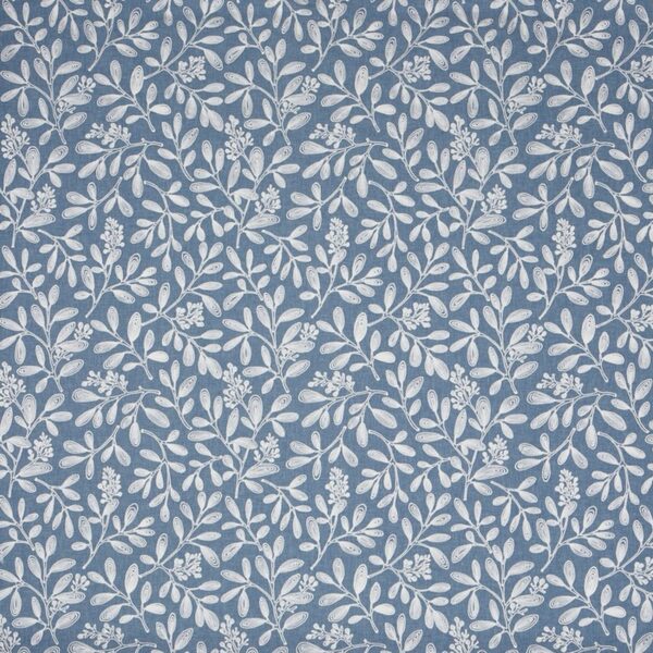 Charlotte Fabric - Midnite by blue botanical embroideried fabric from Prestigious Textiles