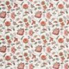 red botanical embroideried fabric from Prestigious Textiles