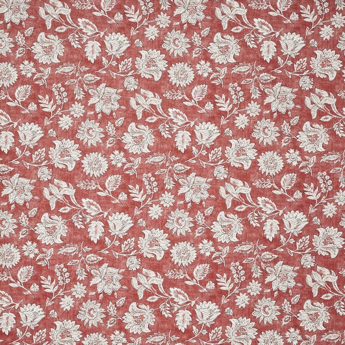 Library Fabric - Cherry by red botanical cotton fabric from Prestigious Textiles