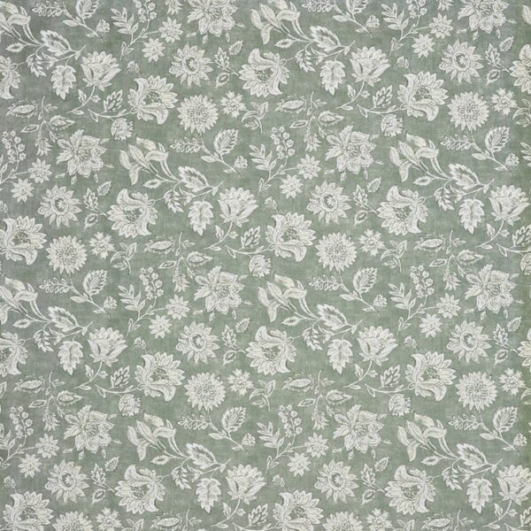 Library Fabric - Forest by green botanical cotton fabric from Prestigious Textiles