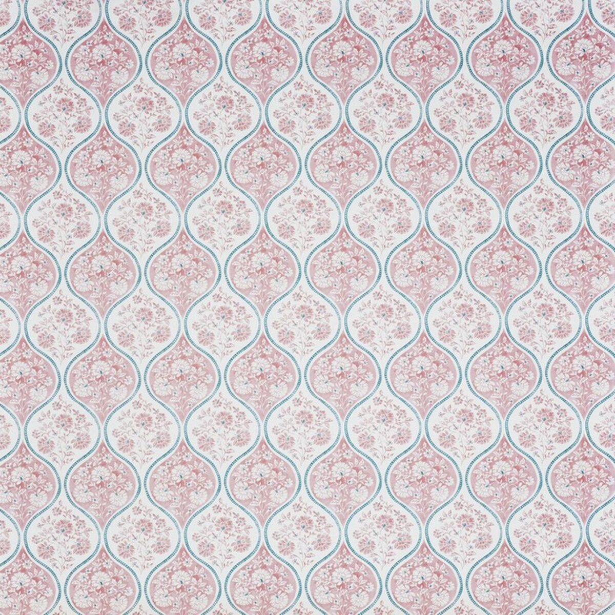 Verse Fabric - Rose by pink botanical cotton fabric from Prestigious Textiles