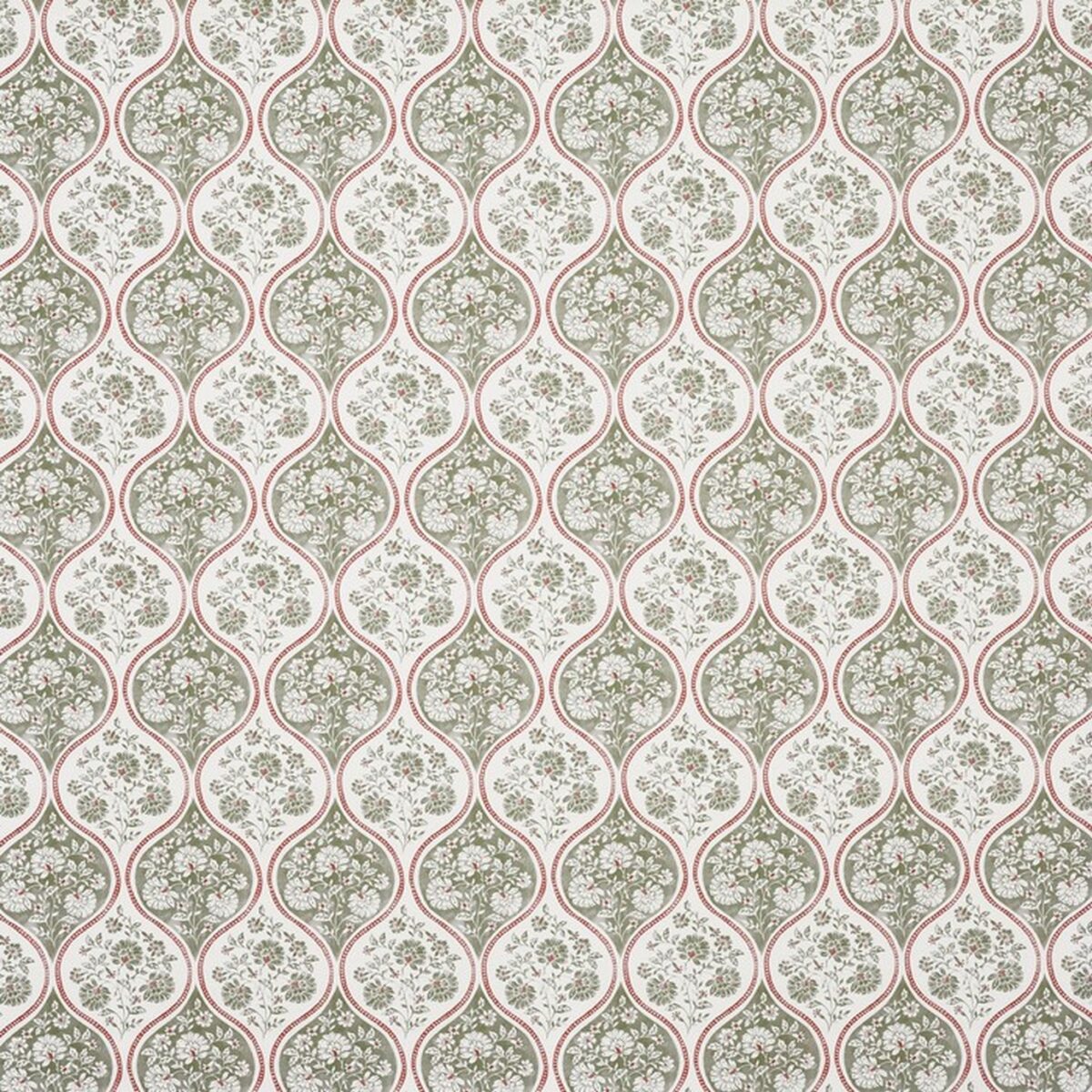 Verse Fabric - Apple by green botanical cotton fabric from Prestigious Textiles