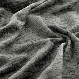 black-grey plain velvet-chenille fabric from Warwick