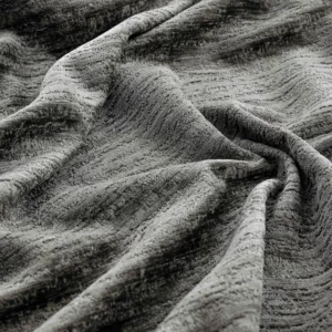 black-grey plain velvet-chenille fabric from Warwick
