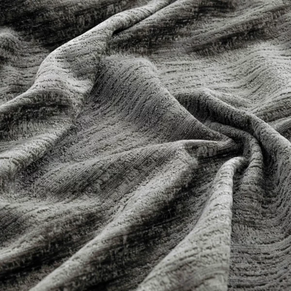 Torino Fabric - Nickel by black-grey plain velvet-chenille fabric from Warwick