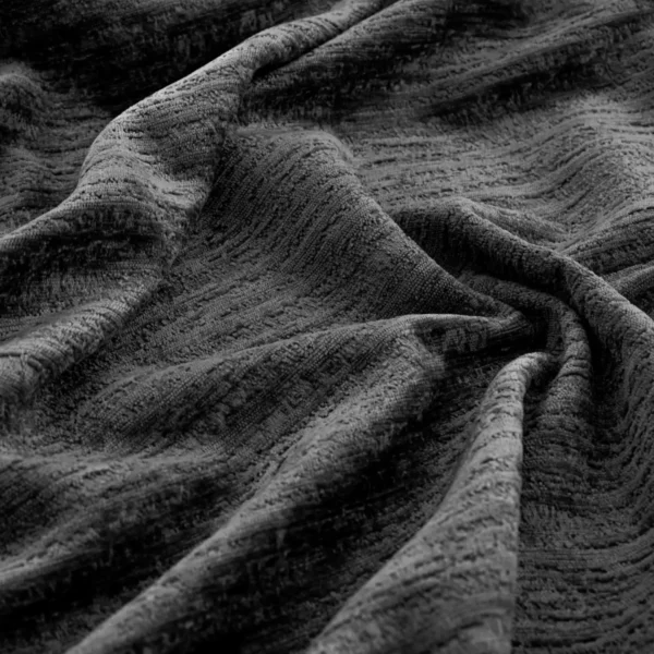 Torino Fabric - Charcoal by black-grey plain velvet-chenille fabric from Warwick