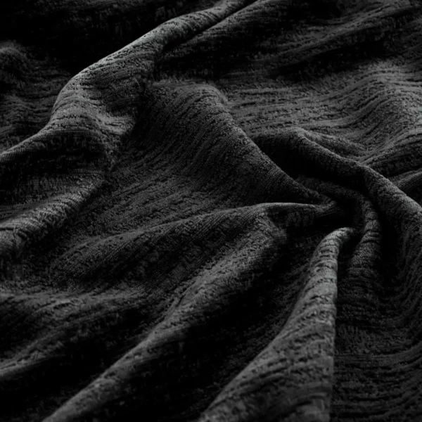 black-grey plain velvet-chenille fabric from Warwick
