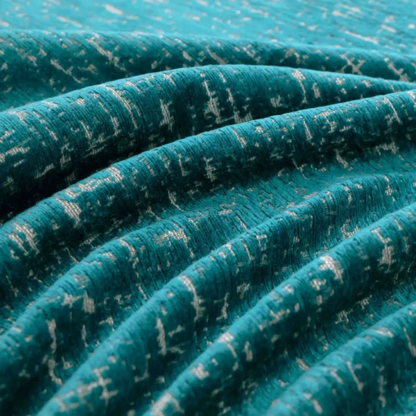 Condotti Fabric - Teal by blue plain velvet-chenille fabric from Warwick