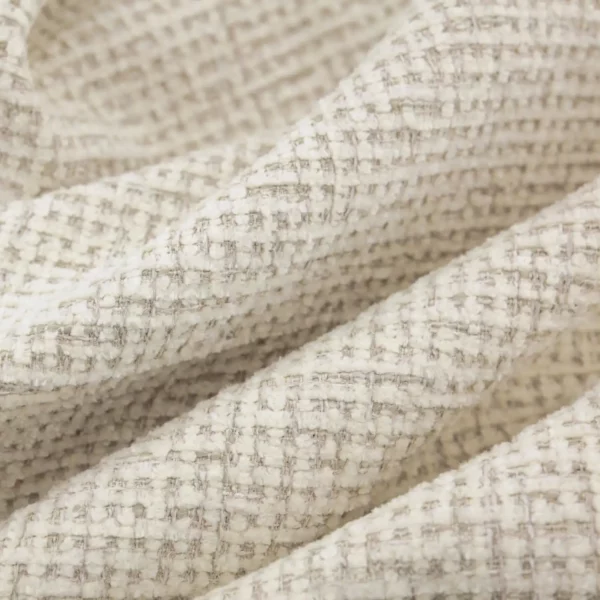 white plain velvet-chenille fabric from Warwick