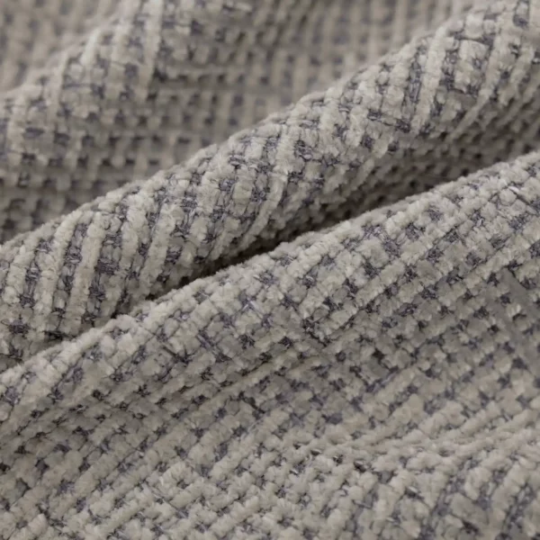 black-grey plain velvet-chenille fabric from Warwick