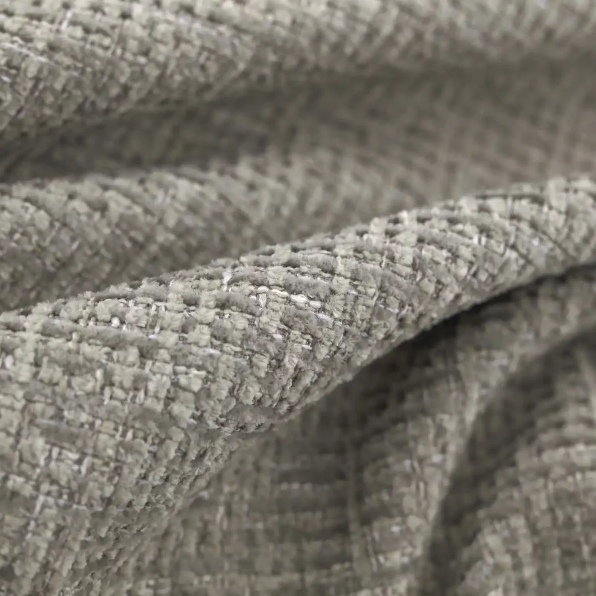 black-grey plain velvet-chenille fabric from Warwick