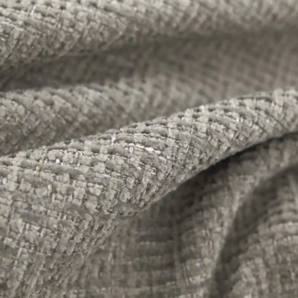 Gabba Fabric - Silver by black-grey plain velvet-chenille fabric from Warwick