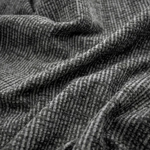 black-grey plain velvet-chenille fabric from Warwick