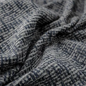 blue plain velvet-chenille fabric from Warwick