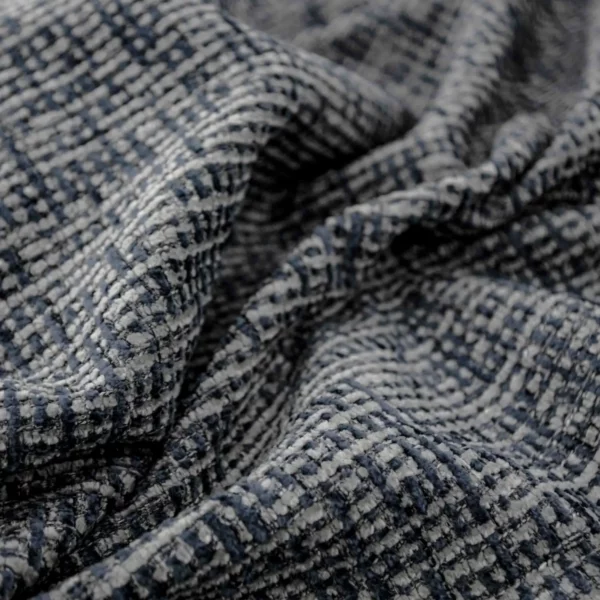 Gabba Fabric - Denim by blue plain velvet-chenille fabric from Warwick