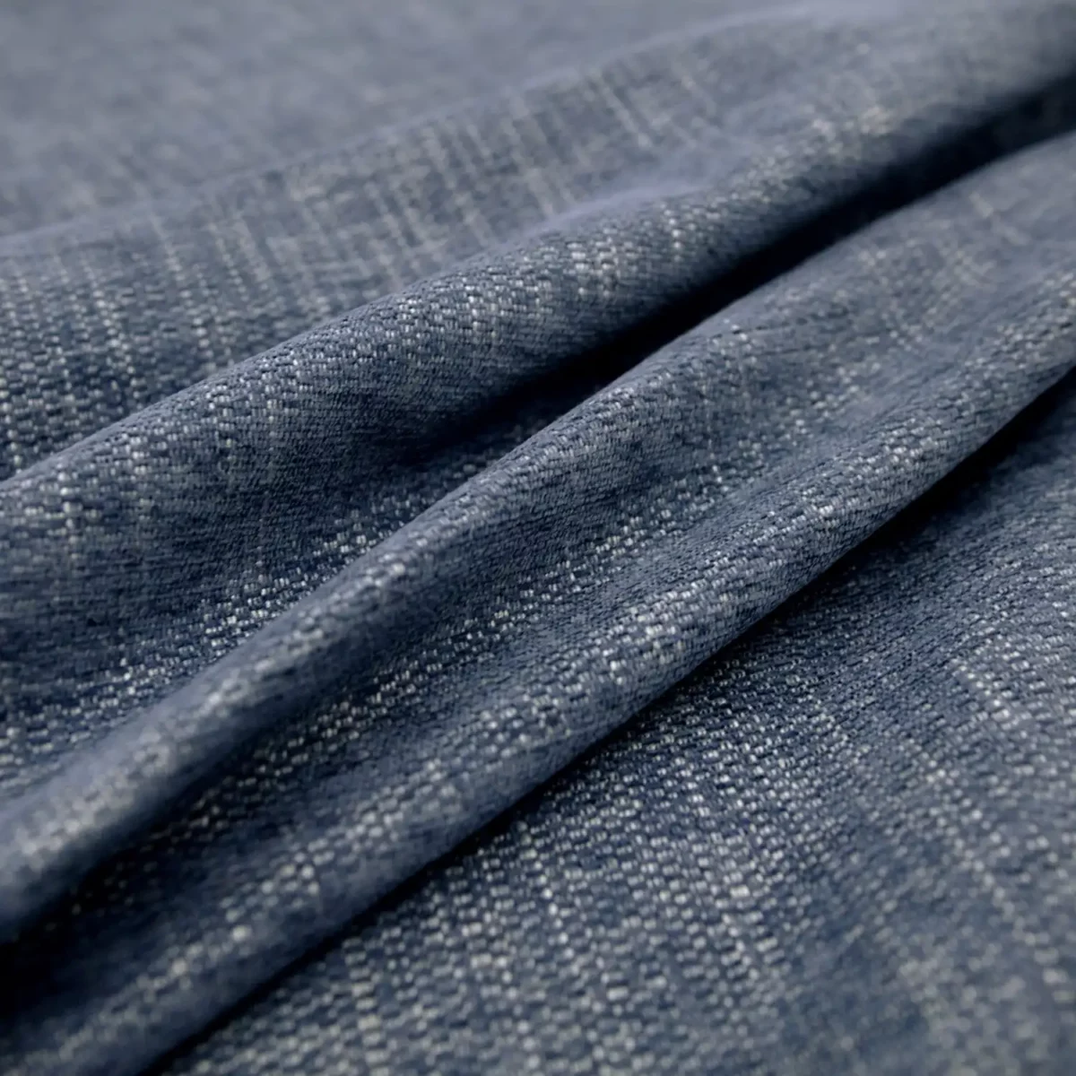 Bergamo Fabric - Indigo by blue plain velvet-chenille fabric from Warwick