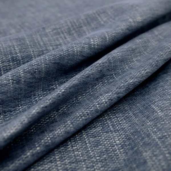 Bergamo Fabric - Indigo by blue plain velvet-chenille fabric from Warwick