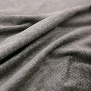 black-grey plain velvet-chenille fabric from Warwick