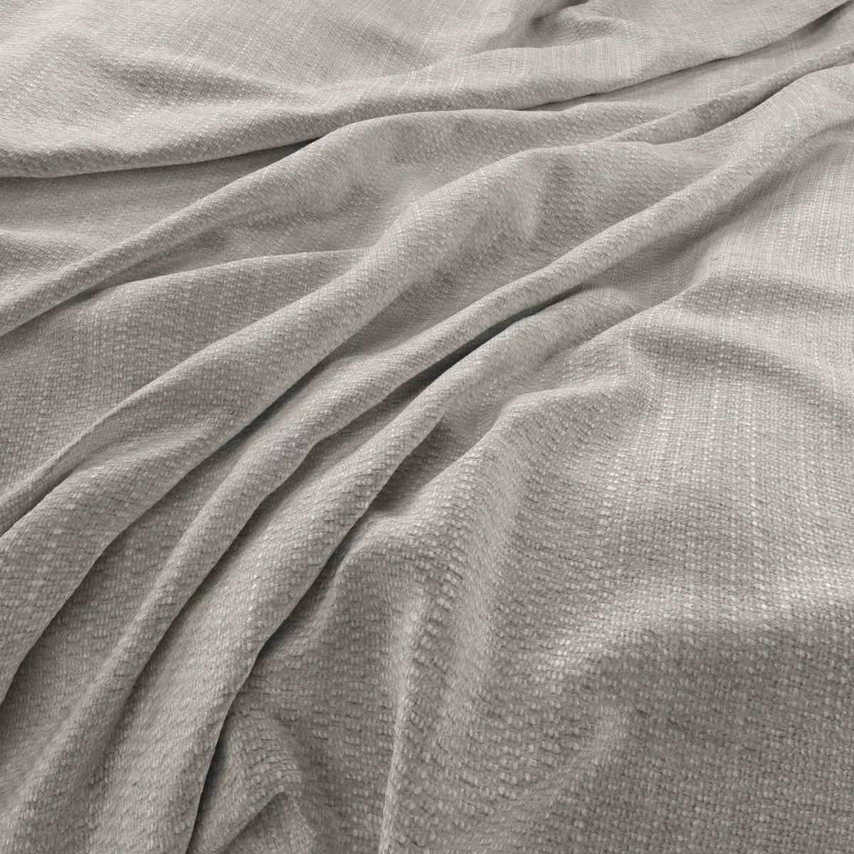 Bergamo Fabric - Cloud by black-grey plain velvet-chenille fabric from Warwick