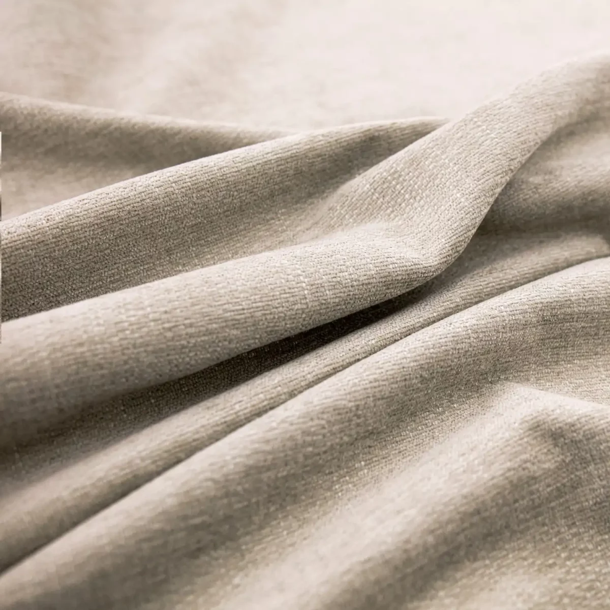 Bergamo Fabric - Chamois by white plain velvet-chenille fabric from Warwick