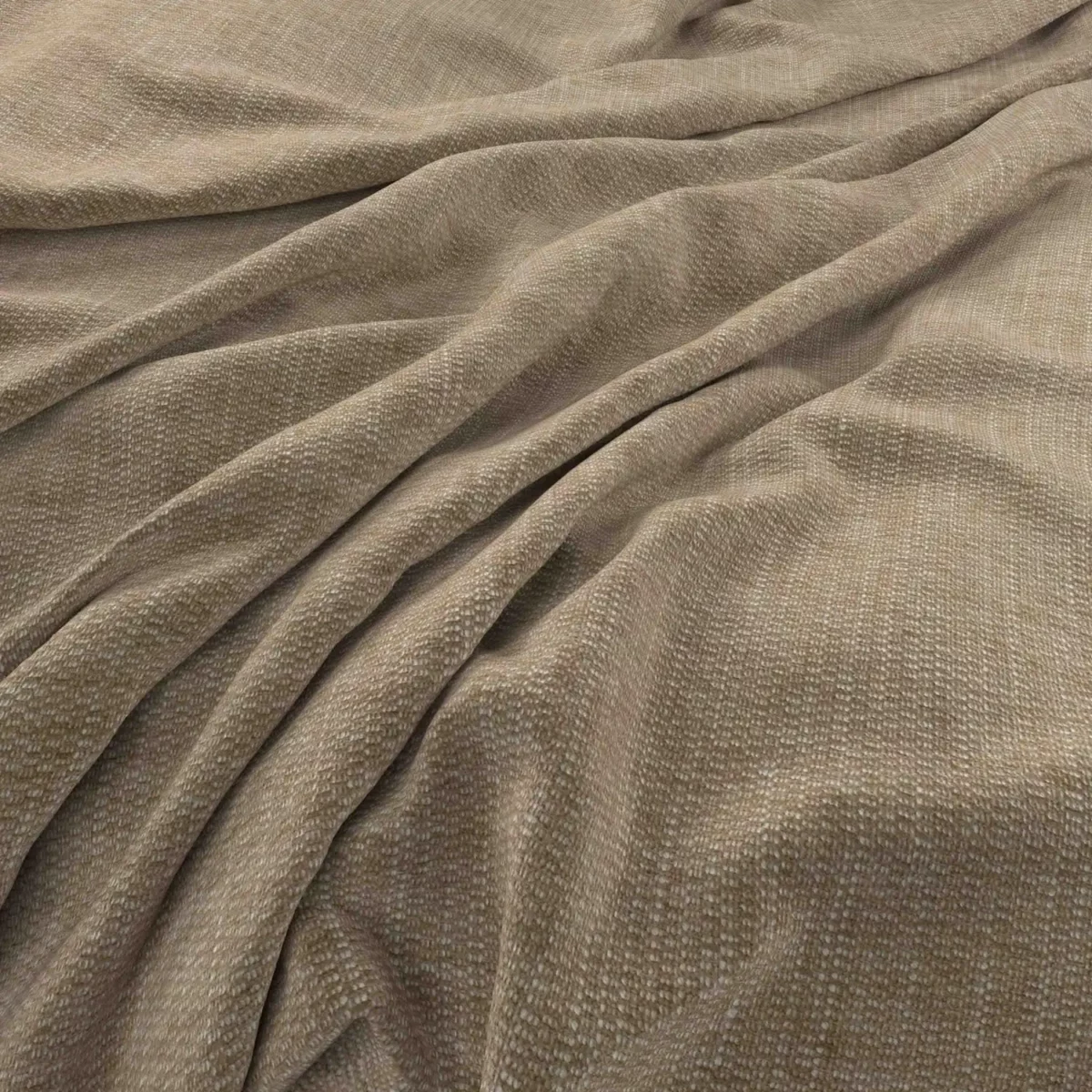 Bergamo Fabric - Linen by neutral plain velvet-chenille fabric from Warwick