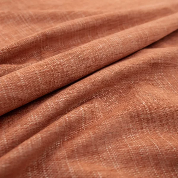 Bergamo Fabric - Henna by orange plain velvet-chenille fabric from Warwick
