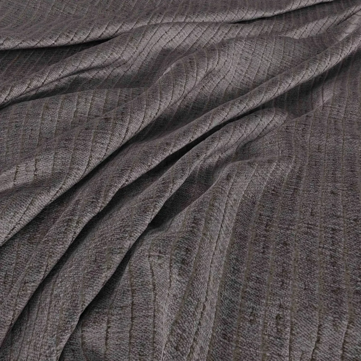 Flair Fabric - Steel by black-grey plain velvet-chenille fabric from Warwick