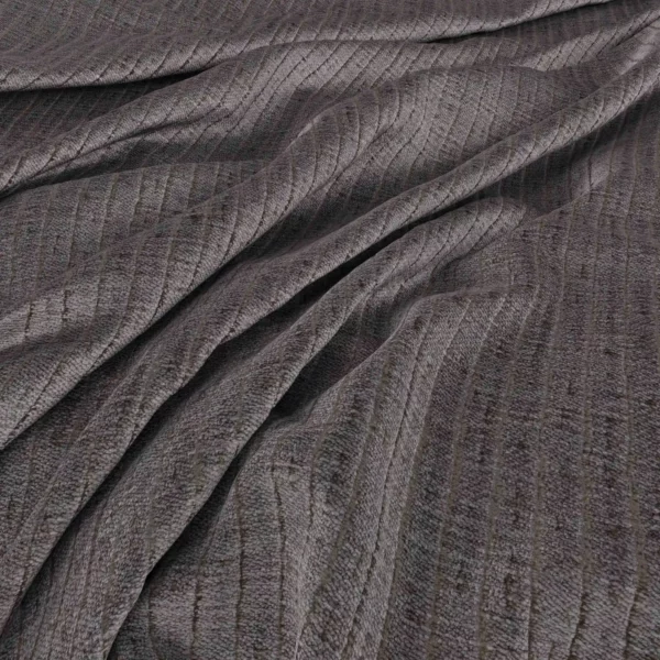 Flair Fabric - Steel by black-grey plain velvet-chenille fabric from Warwick