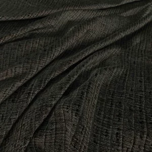 black-grey plain velvet-chenille fabric from Warwick