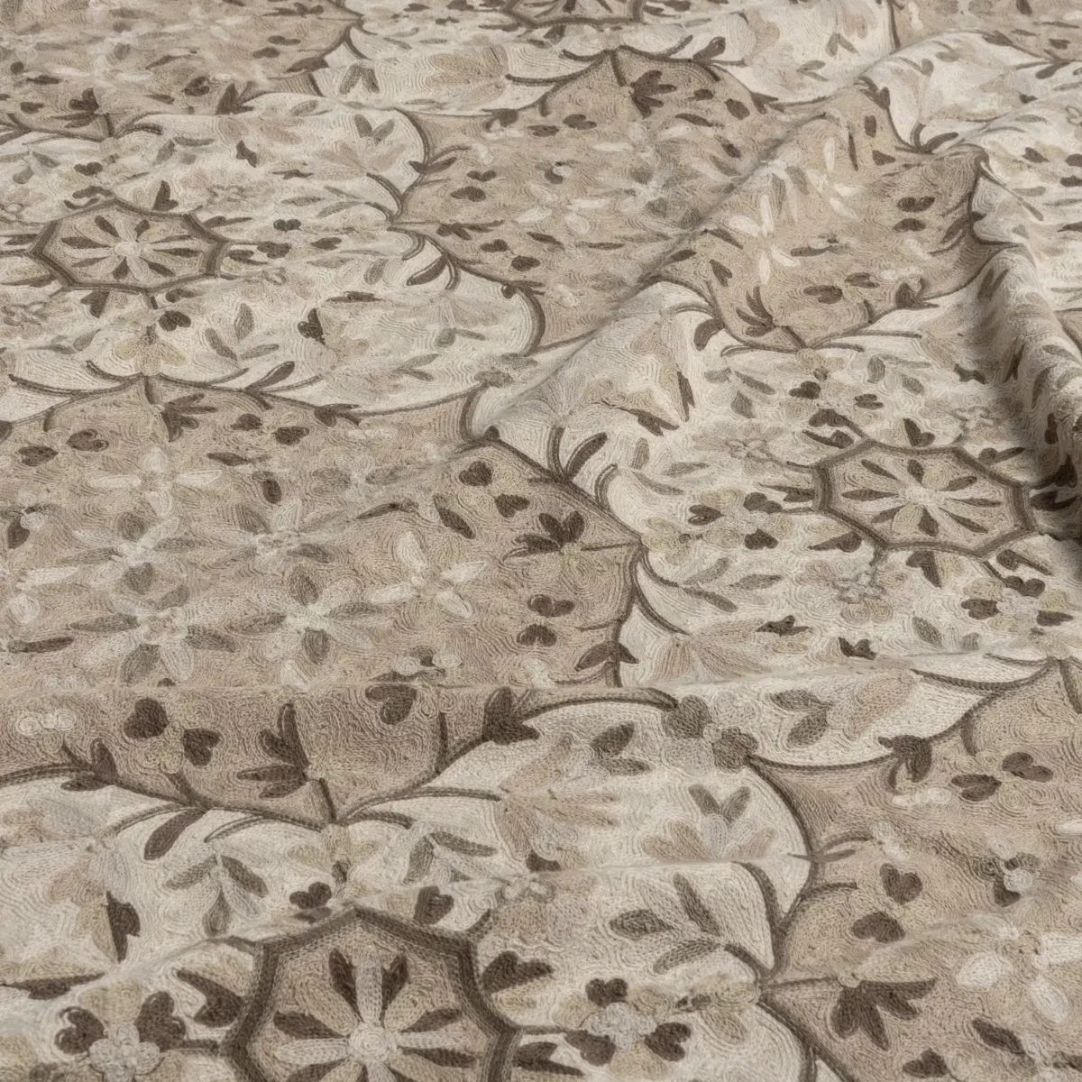 Sanjana Fabric - Earth by neutral botanical misc fabric from Warwick