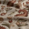 brown botanical linen fabric from Warwick