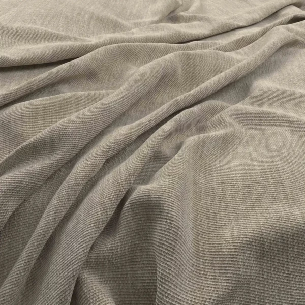 Flexi Fabric - Birch by neutral plain velvet-chenille fabric from Warwick
