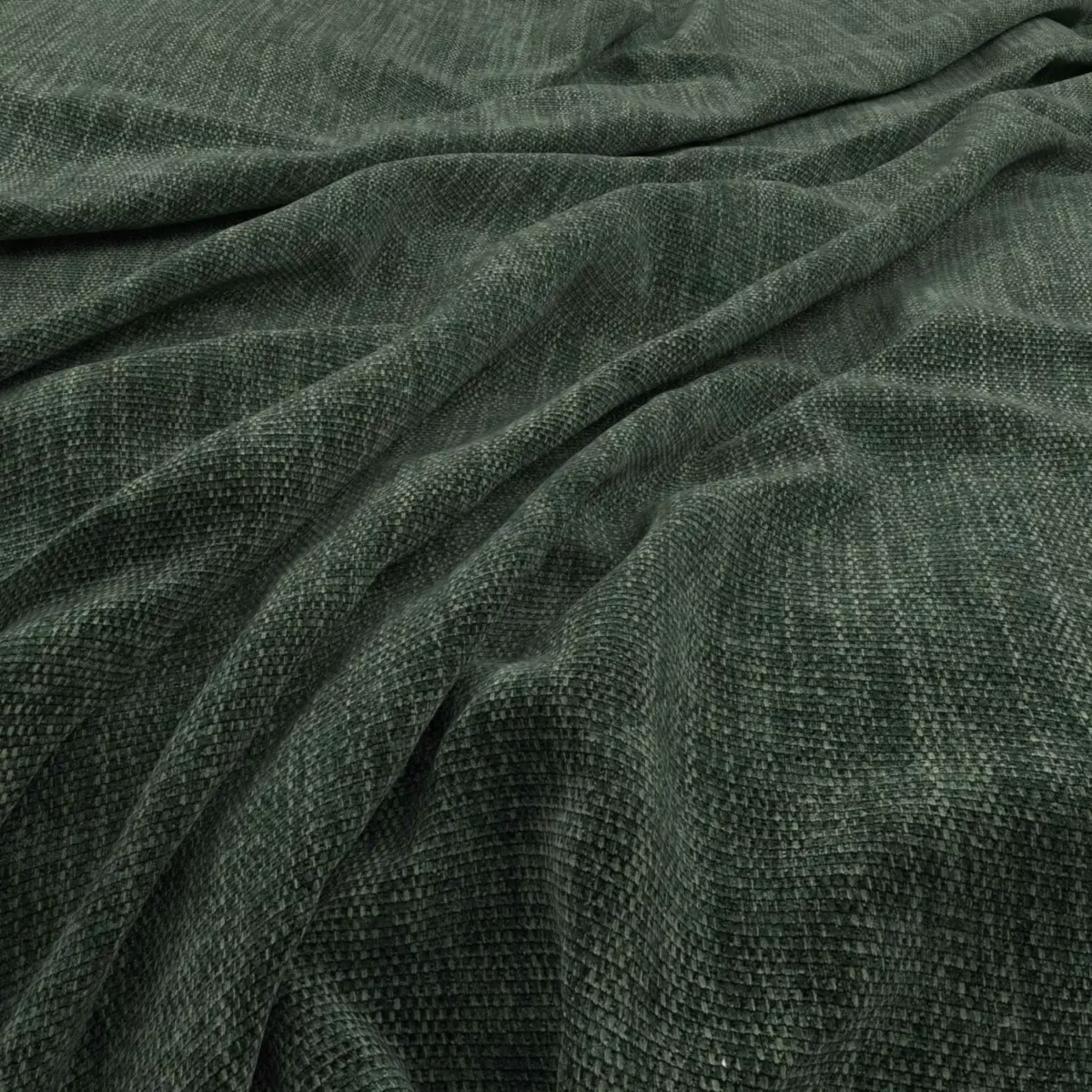 Flexi Fabric - Hunter by green plain velvet-chenille fabric from Warwick