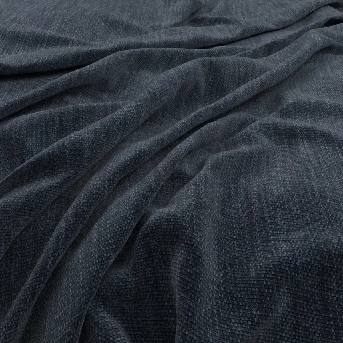 Flexi Fabric - Ink by blue plain velvet-chenille fabric from Warwick
