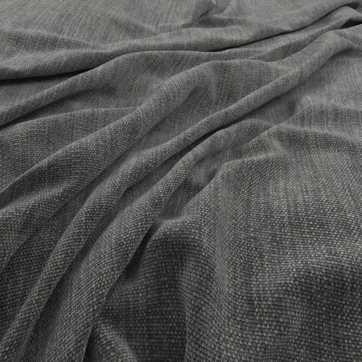 black-grey plain velvet-chenille fabric from Warwick