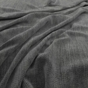black-grey plain velvet-chenille fabric from Warwick
