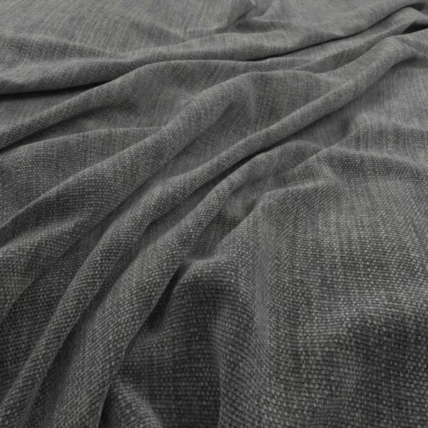 Flexi Fabric - Granite by black-grey plain velvet-chenille fabric from Warwick