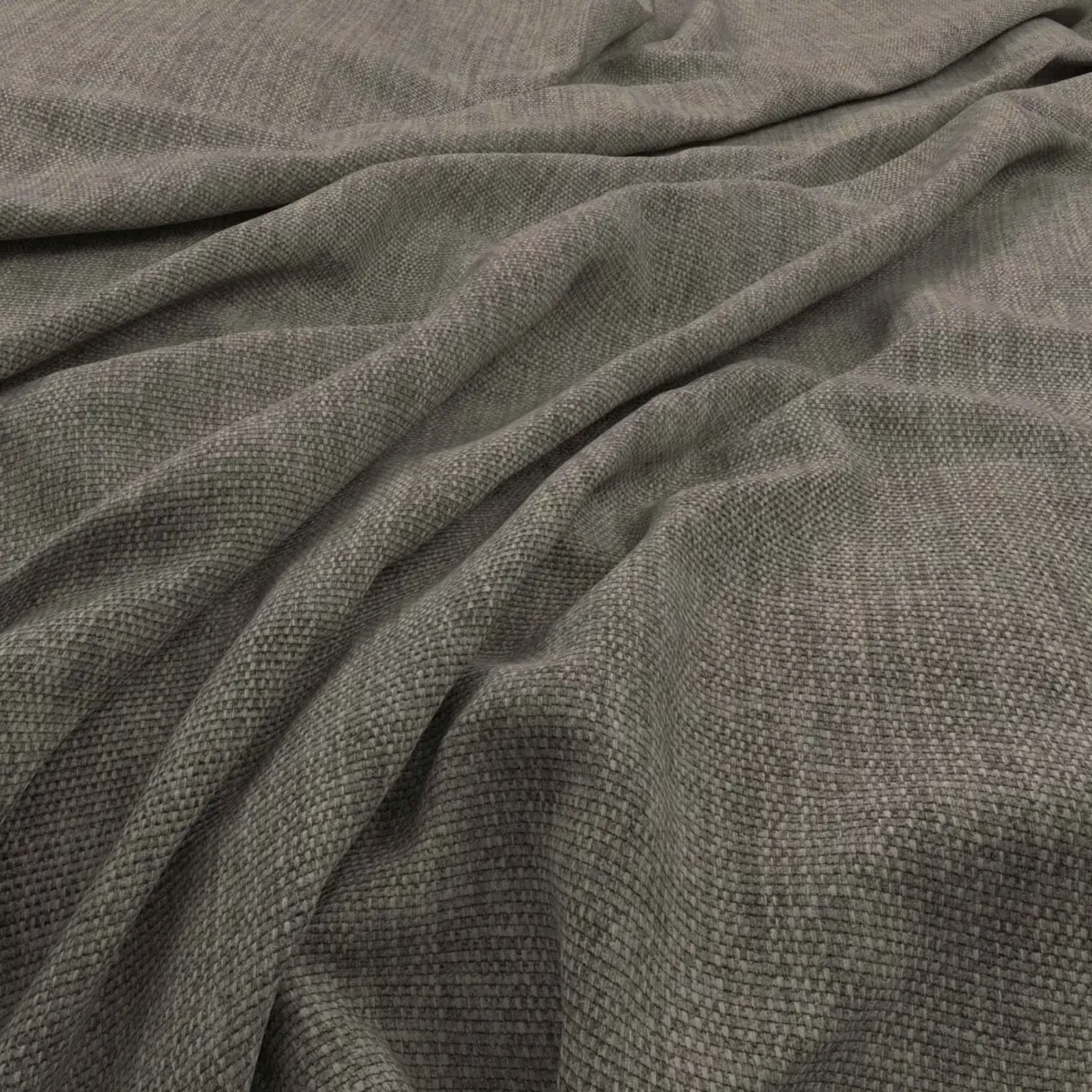 black-grey plain velvet-chenille fabric from Warwick