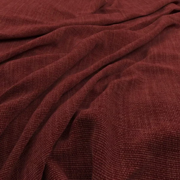 red plain velvet-chenille fabric from Warwick