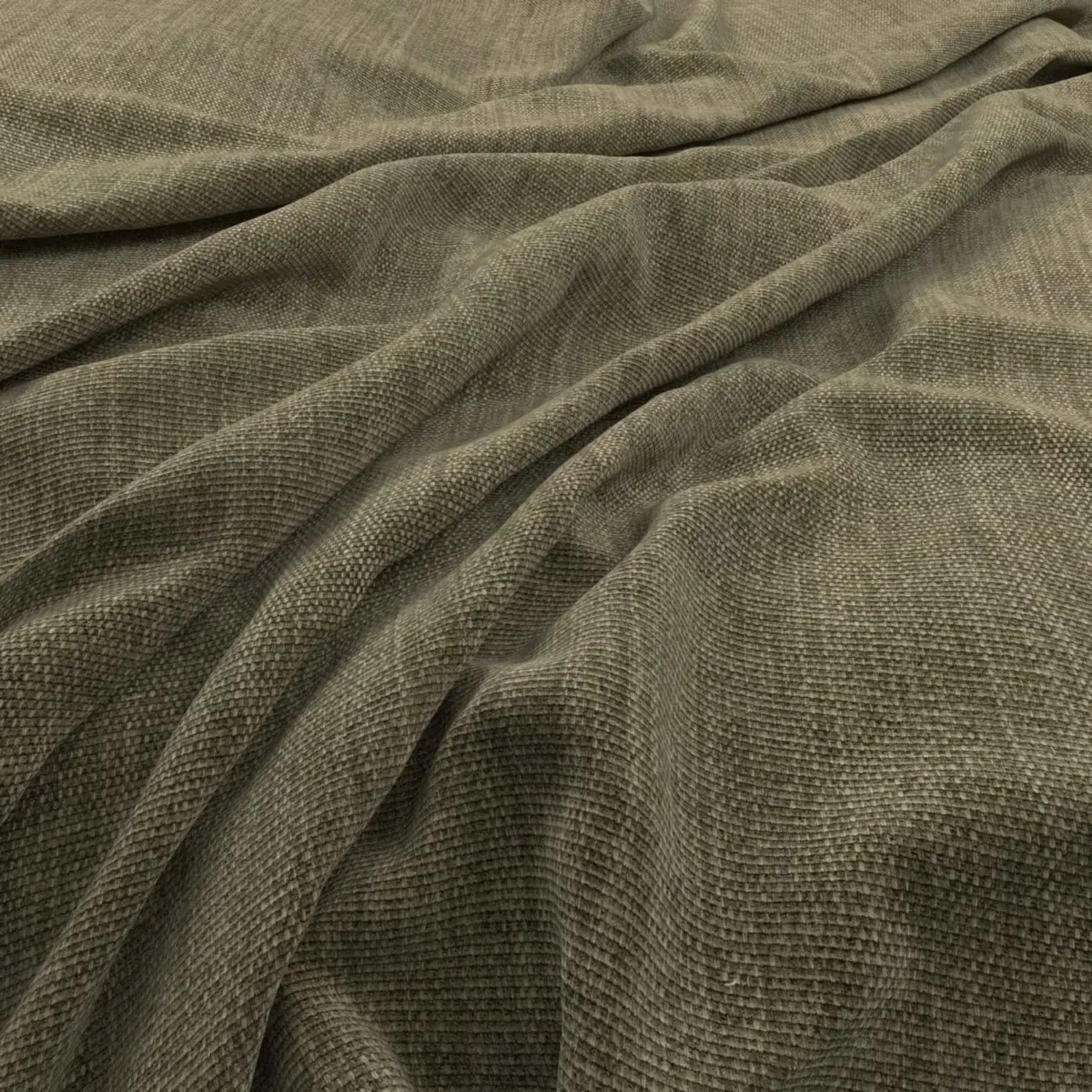 green plain velvet-chenille fabric from Warwick