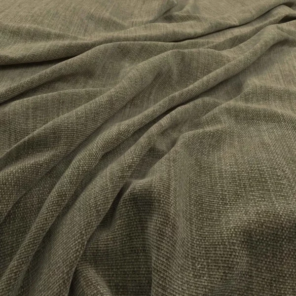 Flexi Fabric - Olive by green plain velvet-chenille fabric from Warwick