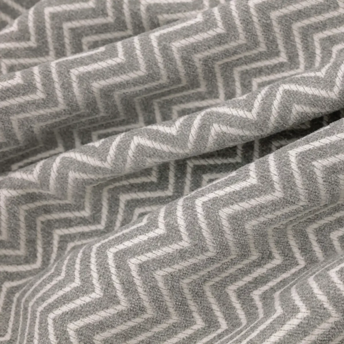 Annie Fabric - Silver by black-grey geometric woven fabric from Warwick