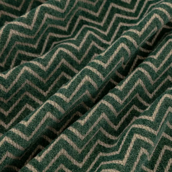 Annie Fabric - Vermillion by green geometric woven fabric from Warwick